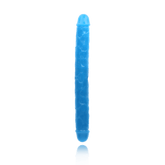 15" SLIM DOUBLE GID DILDO - NEON BLUE